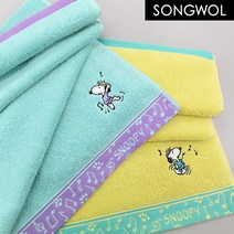 송월타월 스누피 뮤직 수건, 1장, 옥색
