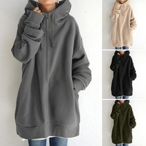 가을 여성 오버핏 기모 후드집업 자켓 롱맨투맨 캐주얼 원피스 빅사이즈 점퍼