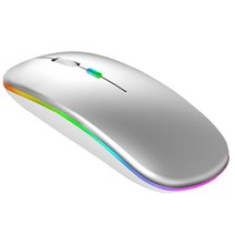 XS-C06 무선 블루투스 충전식 마우스/마우스 LED 슬림 3가지 모드(2.4G+BT5.2+BT3.0) 컴퓨터/PC/노트북/맥북/아이패드/태블릿/아이폰/용 3개의 조정 가능한, 은