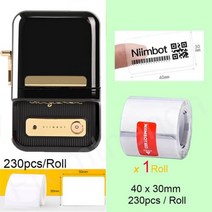 네임 스티커 라벨기 의류 스템프 테이프 NiimbotB21 감열식 라벨 프린터 미니 포켓 제품 이름 가격표 메이커 휴대용 학교 가정 용품, Black N 1 Roll TM 30