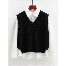 손뜨개조끼 오버핏 롱 크롭 니트조끼 숏 스타일 핑크 조끼 솔리드 v 넥 올 매치 코트 여성용 v넥 레저 니트 아웃웨어