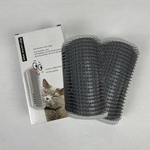 고양이 부착식 셀프 그루밍 브러쉬 대형, 다크그레이