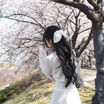 블라썸 꽃잎 소프트 더블 리본 포인트 자동핀 헤어핀 예쁜 명품 헤어 집게 바나나 똑딱 옆머리 앞머리 올림머리 핀 어린이집 크리스마스 생일 선물