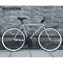 ( 픽시자전거 ) 입문용 26인치 픽시자전거 30/40/60림 남녀공용, 티타늄 실버-26인치 30림