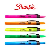 샤피 Sharpie 뚜껑이 없는 노크식 형광펜 무독성잉크 형광펜, 1개, 하늘