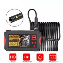 듀얼 렌즈 산업용 내시경 카메라 4.3 "IPS 스크린 HD1080P 8mm 5.5mm 자동차 검사 IP68 방수 led 260, 01 P30_02 10M_01 5.5mm