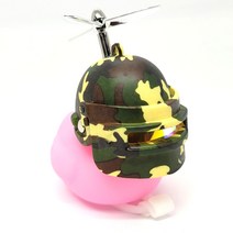 머스트해브템 LED 러버덕 라이트 자전거 오토바이 킥보드 필수품, 핑크, 헬리배틀덕(아미)