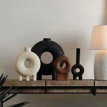 인테리어화병 원형 도넛 세라믹화병 4type, A 12.5x4.2x30cm