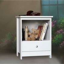 블루밍가구 오픈 전화대 A형 400 서랍장 침실협탁 미니협탁 침대협탁, 화이트A(오픈형)