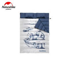 네이처하이크 베개포함 캠핑 그림 침낭 2인용 더블 백패킹 이불 NH19S016-D, 북극곰(신버전)
