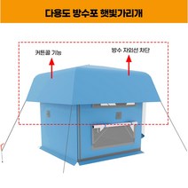 어닝바 고정 어닝 차박 캠핑 도킹 텐트 사이드 차량용 트렁크 SUV 그늘막 사이드월 원터치 타프 바 햇빛 가리개 미니멀 4, 두꺼운 은색 페인트 420D 파란색 후면 텐트