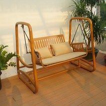 펜션 야외 흔들그네 정원그네 해먹 흔들의자 더블, B 오렌지 브라운