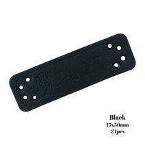 에대꽃과 수제 선물 레이블 농촌 Pu 가죽 손으로 만든 태그 자연 꽃 로고 모자수제, 10 Black labels 24pcs