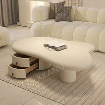 비정형테이블 구름테이블 쇼파 좌식 식탁 타원형, 퓨어 화이트 10069x40cm