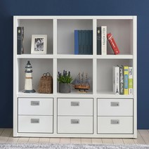 모아이 이든 서랍형 3단 5단 베이직모던 책장 5color(착불), 3단 1200, 화이트