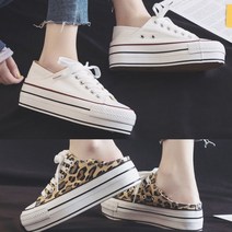 DDM 투웨이 캔버스뮬 호피 스니커즈 여성단화 통굽 키높이