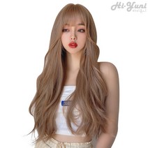 하이유니 그레이스 웨이브 펌 롱 헤어 통가발 가발 70cm + 거치대 세트, 쿨브라운 / 70cm