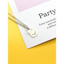 미아방지 은 목걸이 토끼모양, 13개월~만2세 35cm