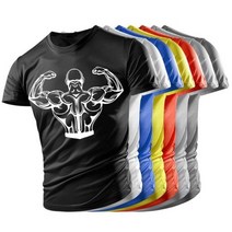 남자 반팔 티셔츠 남성 머슬릿 반팔티 신제품 여름 패션 체육관 근육 터프 가이 스포츠 캐주얼 남성용 경량 러닝 빠른 건조 6XL