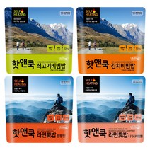 이지밥 핫앤쿡 발열도시락 4종세트 전투식량 찬물만 부어 바로먹는 한라산 산행 여행음식 즉석조리식품, 4개, 110g