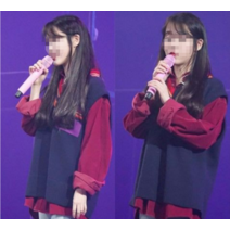 아이유 스타일 귀여운 이색적인 투색 조끼 셔츠 세트 530-59