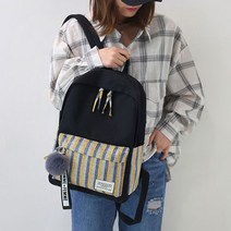 홍대언니 단가라 지퍼 포켓 털방울 백팩 가방 SG20