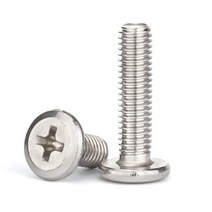 M6 10개 초저두 볼트 십자 헤드 A270 CM 크로스 필립스 플랫 웨이퍼 헤드 나사 볼트, M6 (10pcs), 60mm