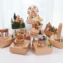 감성 인테리어 우드 오르골 9종 / 회전오르골 태엽오르골 오르골선물 오르골소품 뮤직박스대박다잘됨몰, 우드오르골(콜로세움)