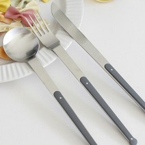 손님 초대상 식기 디너스푼 디너포크 디너나이프 식사, 상품선택:스푼 차콜, 단품