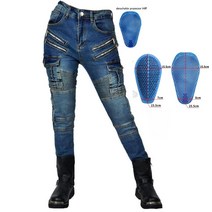 바이크 바지 야옹 오토바이 청 여성 사계절 레트로 캐주얼 승마 세척 오토바이 탄성 안티, 상아, s