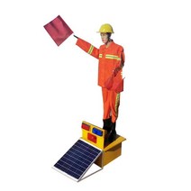 태양광 수신호로봇 교통안내 깃발 고속도로 신호수, 1개, 태양광 깃발 상하(이중 배터리)