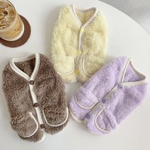 따뜻한 강아지옷 겨울옷 털옷 포근 보아털 조끼, 노랑