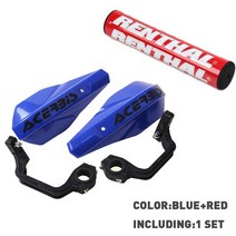 범용 핸드 가드 바이크 오토바이 프로텍터 25cm 폼 핸들 바 패드 세트 KTM 혼다 호환 야마하 EXC CRF 비포장 도로용 인듀로, [04] Blue Red