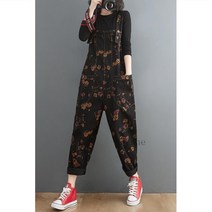 [Myshe] 여성 청 멜빵바지 루즈핏 캐주얼 바디슈트 봄 가을 Night9622FEI622LTK09