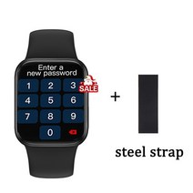 스마트 워치 스마트밴드 시계 와치 방수 초등학생 중학생 smartwatch nfc hw37plus smart watch 남성 여성 음성 보조 혈당 블루투스 통화 pk 219, 블랙 추가 스틸, 1.82 hw37plus