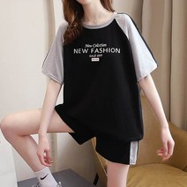 [삼라] 예쁘고 완소 반팔 반바지 셋업 트레이닝 홈웨어 여름 코디 세트