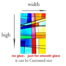 성당유리 스테인글라스 스테인드 글라스 모자이크 성당 시트지 교회 레트로 창문 필름 은둔 공전 집착 장식적인 유리 필름 기하학적 격자 무늬 창 덮개 정전 필름 6, 2021gs006-1, 1-75x120cm