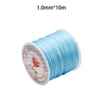 0.5-1.0mm 탄성 코드 구슬 스레드 스트레치 문자열 섬유 공예 라인 쥬얼리 만들기 DIY 씨앗 비즈 포니 팔찌, 1mm-10M Sky Blue, 1mm-10M Sky Blue