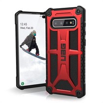 URBAN ARMOR GEAR UAG 삼성 갤럭시 S10 플러스용 디자인[6.4인치 스크린] 모나크 [크림슨] 밀리터리 드롭 테스트를 거친 폰 케이스 117417