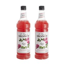 Monin Premium Rose Syrup 모닌 프리미엄 로즈 장미 시럽 카페 커피 달콤 33.8oz(1L) 2팩