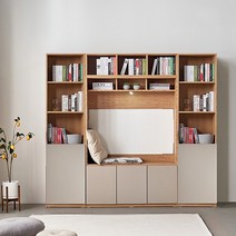 나무뜰 칸느 2400 월플렉스 오픈형 수납 거실장 BSC305, 그레이