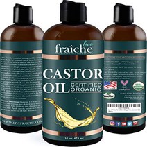 Live Fraiche USDA Organic Cold Pressed Castor Oil (16oz) 100% Pure Hexane-Free Castor Oil - Moistu, 1