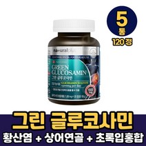 그린 글루코사민 황산염 비타민 초록입홍합 상어연골 분말 함유 캡슐 정타입 먹는방법, 5통, 120정