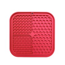 강아지 자동급식기 Mat For Pet Dogs Cats Slow Food Bowls With suction cup Feeding Food Bowl Silicone Dog Lick, style 2-Red_L(21X21X1CM)