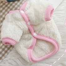 캔디 컬러 개 옷 작은 위한 겨울 양털 코트 치와와 반팔 강아지 고양이 카디건 자켓 애완 동물 복장, XL, 분홍