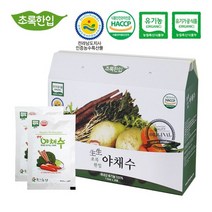 초록한입 생생 유기농 야채수 110mlx30포 국내산 당근 무청 우엉 표고버섯 야채즙 HACCP인증 편안한속 깔끔한맛 하루야채, 110mlx30포 2박스, 2개