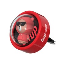 카카오 시리즈 차량 디퓨저 빛나는 우주선 캡슐 차량용 인테리어 소품 고체 자동차 방향제, 빨강곰, 1개