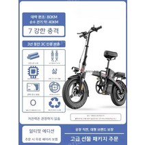 전기자전거 경량 노인 클래식 3륜 접이식전동 산악용 고성능 출퇴근용 16인치 등하원 가벼운 고급 출퇴근 로드 여성 배달용 소형, 48V, 20AH, A 8A 약 40KMS급 배터리