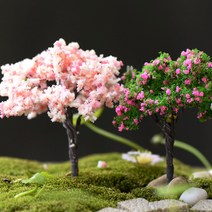 프로사부작 벚꽃 미니어처 피규어 테라리움 화분꾸미기 인테리어장식용소품 석고방향제재료 다육이꾸미기 선반데코, 벚꽃초록1개