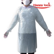 국산 일회용 비닐가운 방호복 방역복 방수 위생복 식당 김장 실험 미술 학교 병원 요양원 10매, 대형화이트-10매, 10개